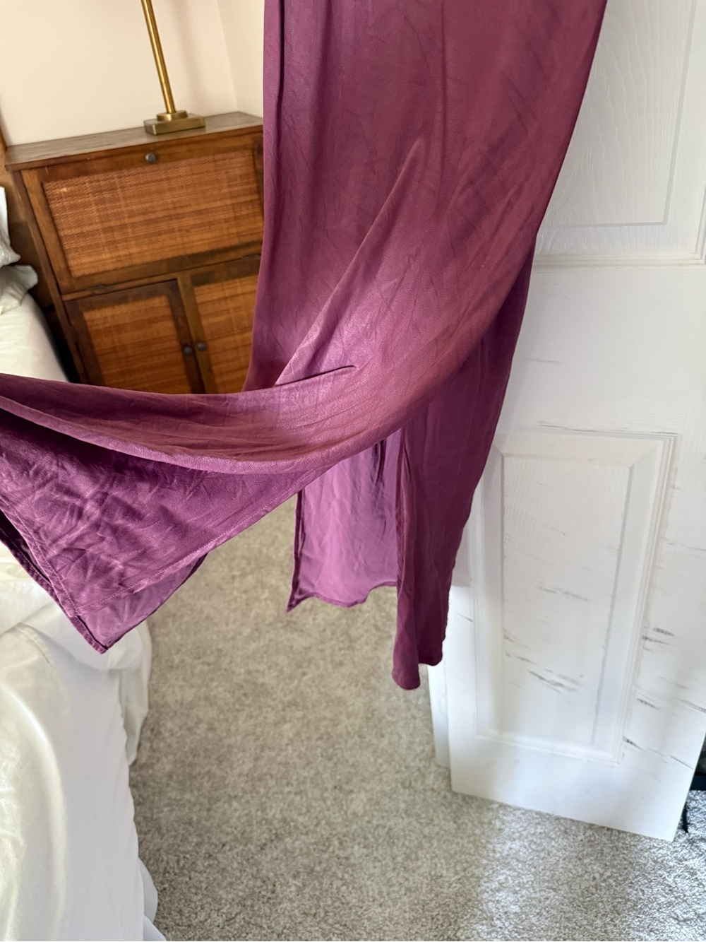 Anthropologie Elyse Bias Satin Cowl Slip Dress in Plum - Picture 6 of 6